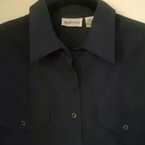 Mens navy blue button-down shirt